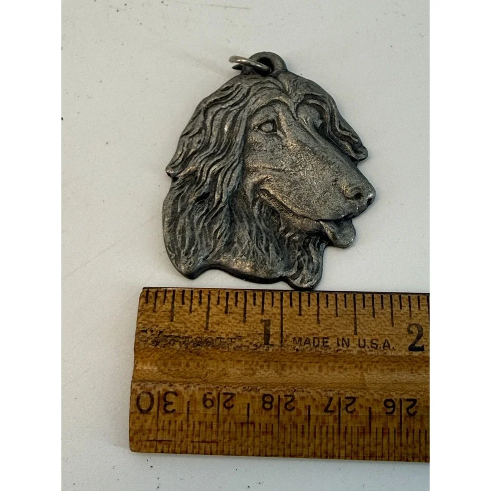1982 I‎ Love My Arghan Hound Rawcliffe Pewter Keychain/Key Ring P Davis 1.5